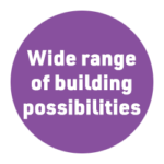 benefit 3 Wide range of building possibilities